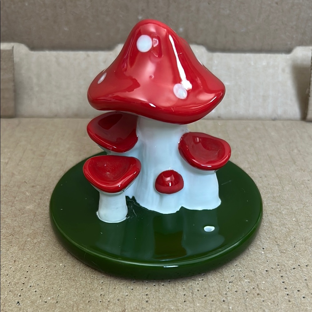 Brand New - Current Mood Red and White Mushroom Incense Burner
